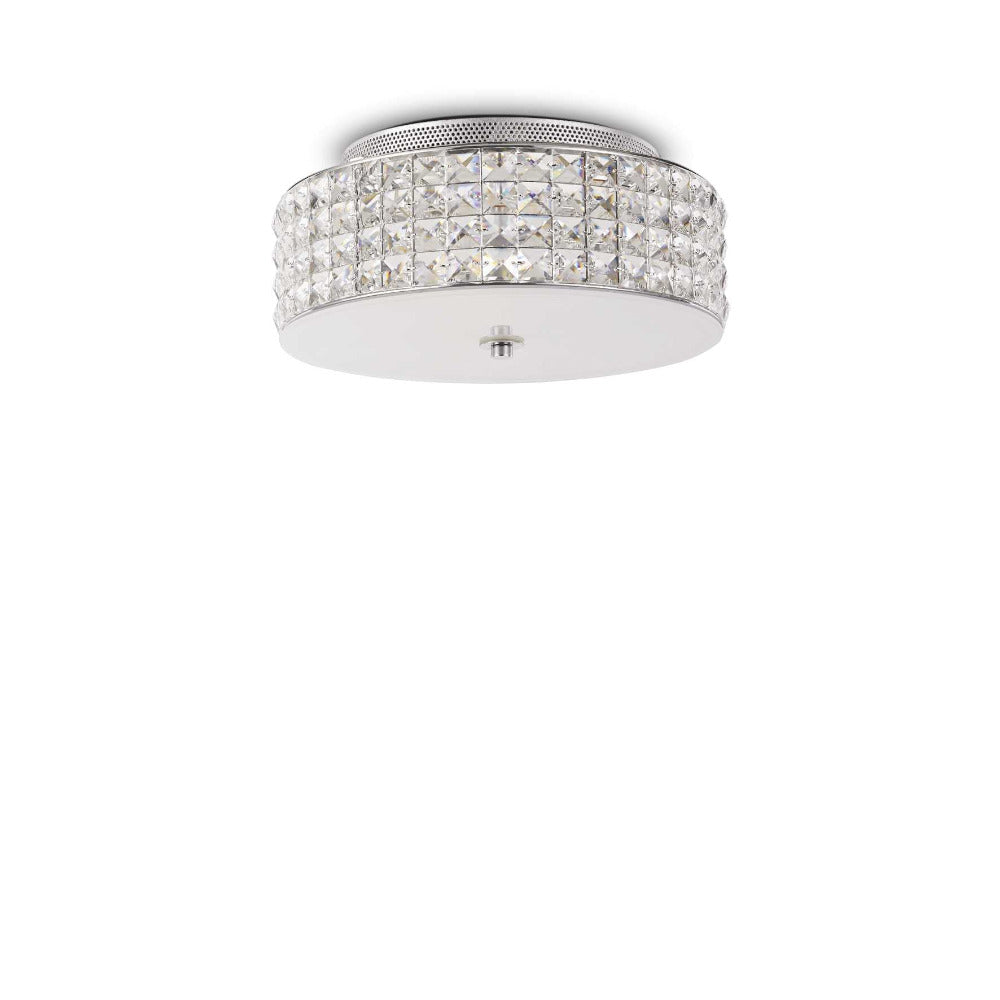 Roma Pl4 Ceiling Crystal 4 Lights White Metal & Glass - 093093