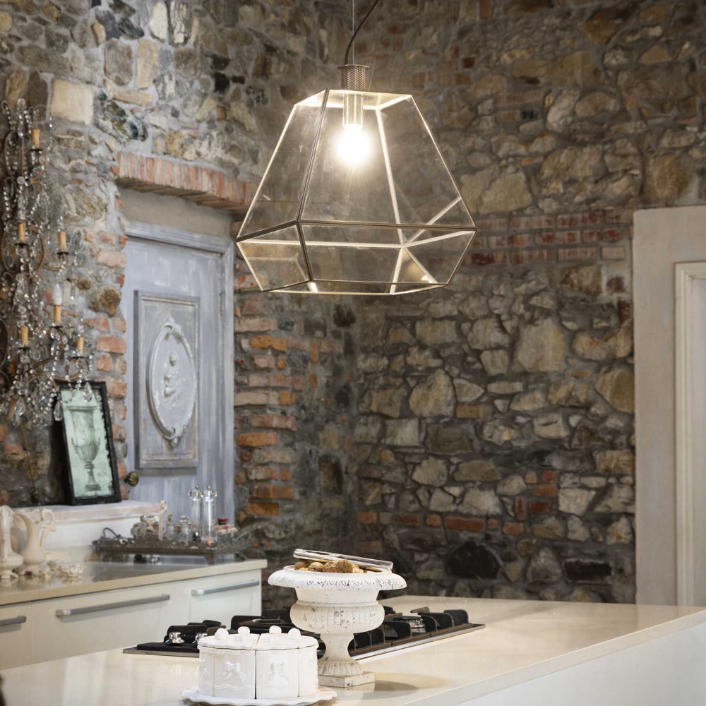 Orangerie Sp1 Pendant Light W400mm Antique Brass Glass / Metal - 160085