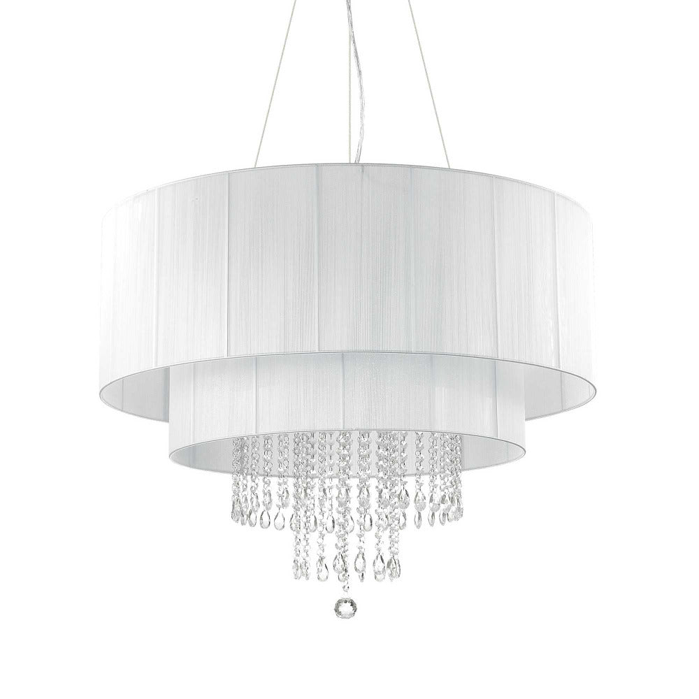 Opera Sp10 Pendant 10 Lights White PVC / Crystal - 165011