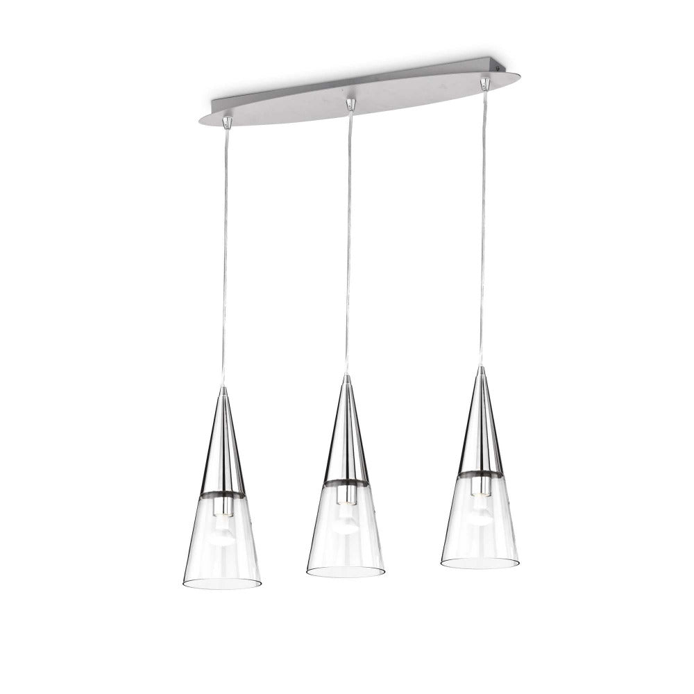 Buy Pendant Lights Australia Cono Sp3 Pendant 3 Lights Chrome / Glass - 112367