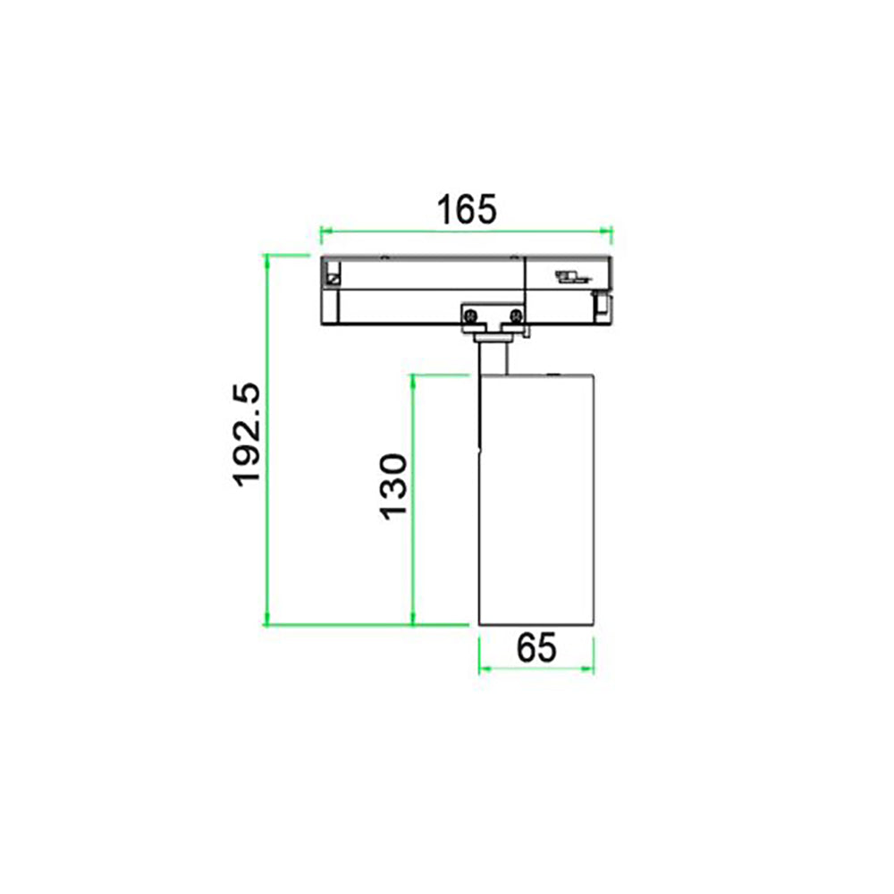 3 Wire 1 Single Circuit Track Head White Aluminium 3CCT - TRKTRI04