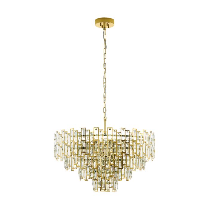 Buy Crystal Pendant Lights Australia Calmeilles Crystal Pendant 10 Lights W780mm Brass Steel - 39614