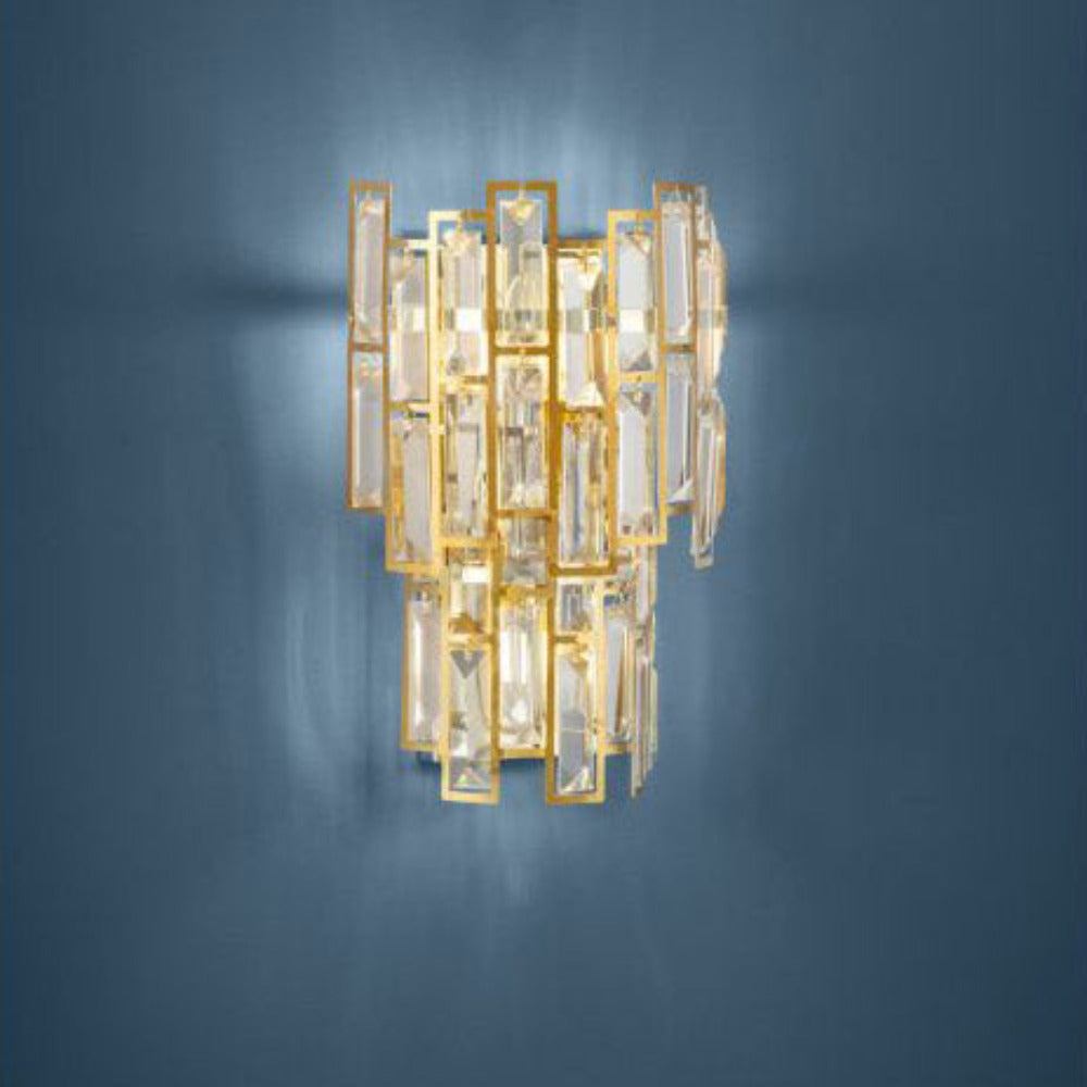 Buy Wall Sconce Australia Calmeilles Crystal Wall Sconce 3 Lights Brass Steel - 39615