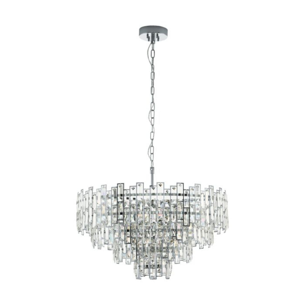 Buy Crystal Pendant Lights Australia Calmeilles 1 Crystal Pendant 10 Lights W780mm Chrome Steel - 39627