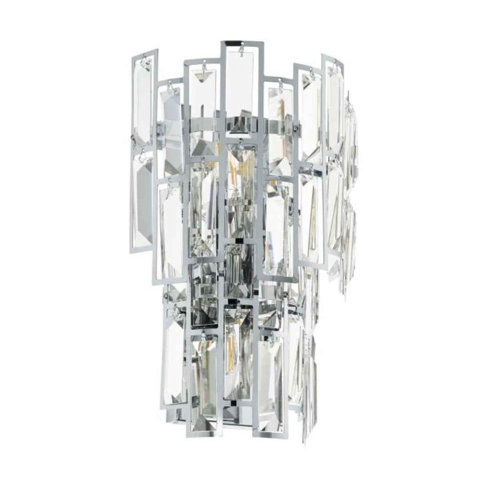 Buy Wall Sconce Australia Calmeilles 1 Crystal Wall Sconce 3 Lights Chrome Steel - 39628