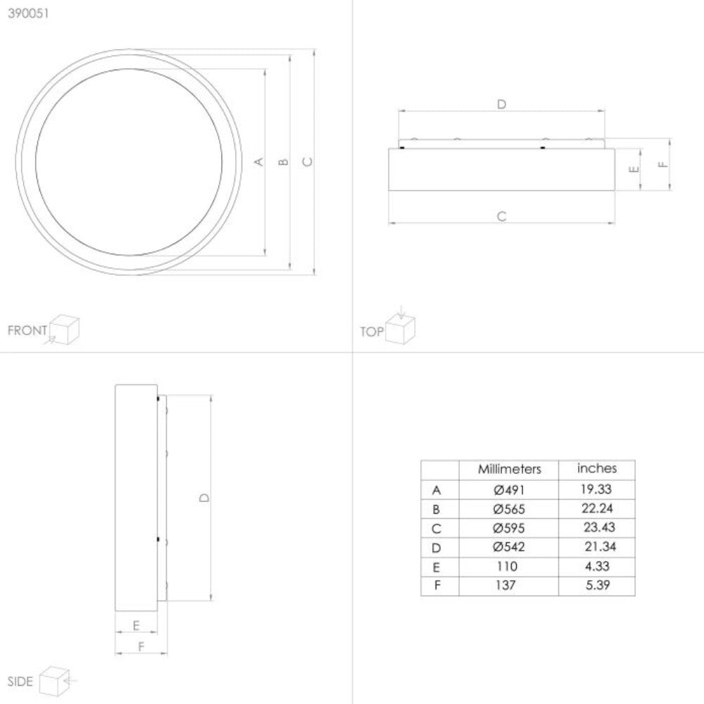 Buy Surface Mounted Downlights Australia MARGHERA 2 Surface Mounted Downlight 32W Black Steel 3000K - 390051