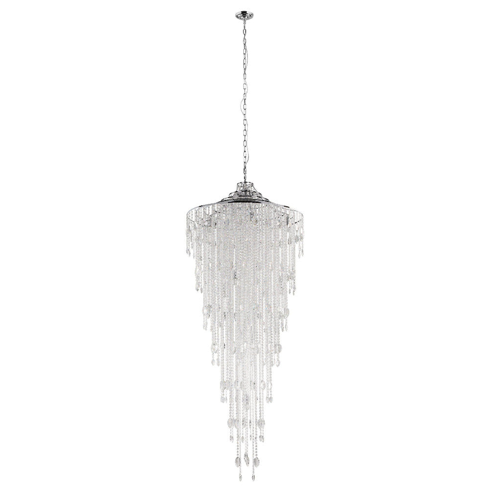 Beires Crystal Pendant 12 Lights Chrome Steel Brilliant Glass - 390262