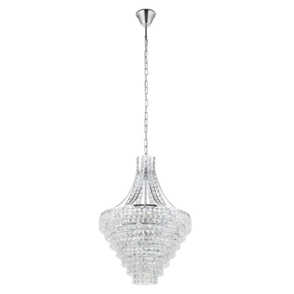 Buy Crystal Pendant Lights Australia Beires Crystal Pendant 8 Lights Chrome Steel Brilliant Glass - 390265