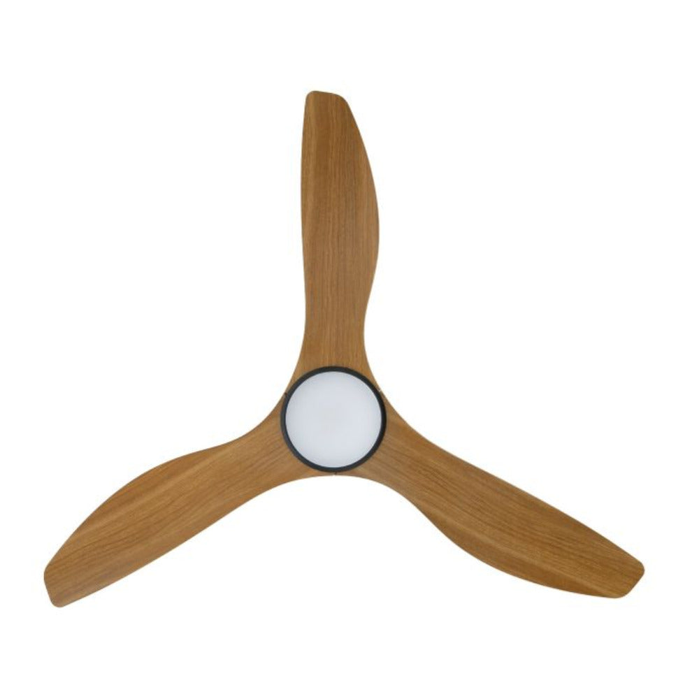 Buy DC Ceiling Fans With Light Australia Surf DC Ceiling Fan 48" Burmese Teak LED Light Matt Black - 20549717