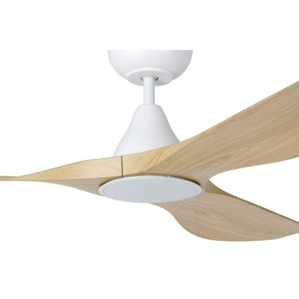 Buy DC Ceiling Fans With Light Australia Surf DC Ceiling Fan 52" Oak LED Light Matt White - 20549916