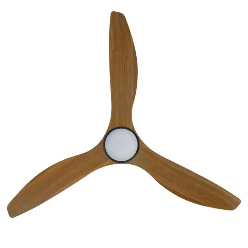 Buy DC Ceiling Fans With Light Australia Surf DC Ceiling Fan 60" Burmese Teak LED Light Matt Black - 20550217