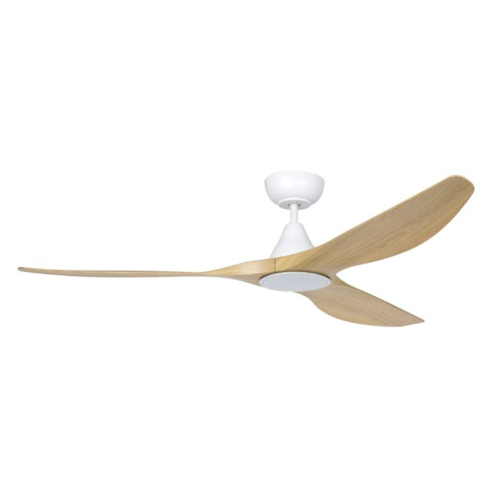 Buy DC Ceiling Fans With Light Australia Surf DC Ceiling Fan 60" Oak LED Light Matt White - 20550216