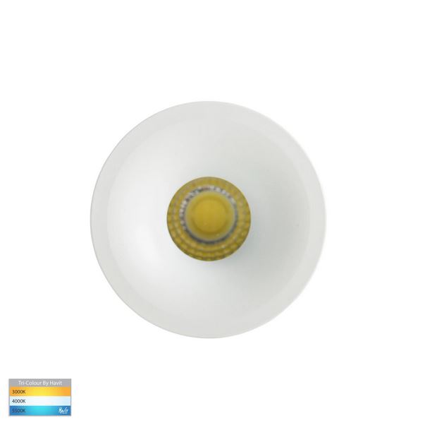 Niche Round Recessed LED Downlight White Aluminium 3 CCT - HV5702T-WHT