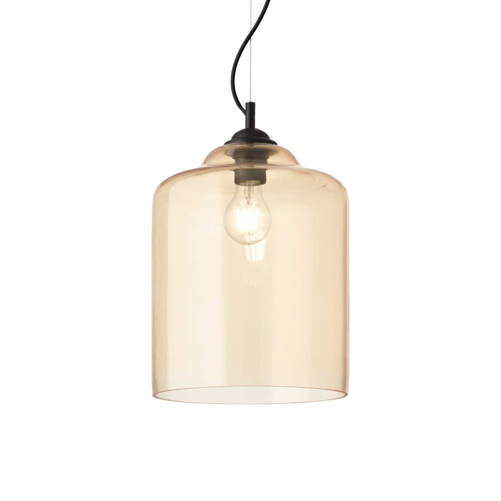 Square Bistro' Sp1 Pendant Light Glass - 1123