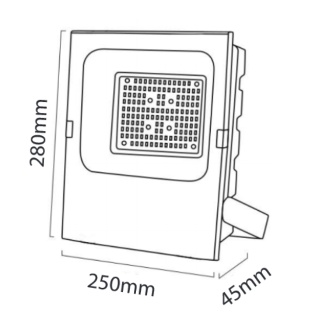 LED FloodLight 100W Black Aluminium 6500K - FLH100-6500