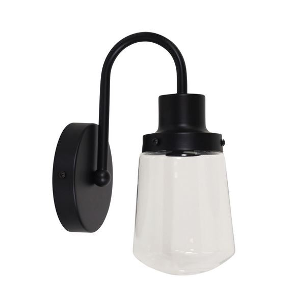 Buy Bathroom Vanity Lights Australia KILCOY Bathroom Vanity Light Black / Clear Glass - OL69387BK