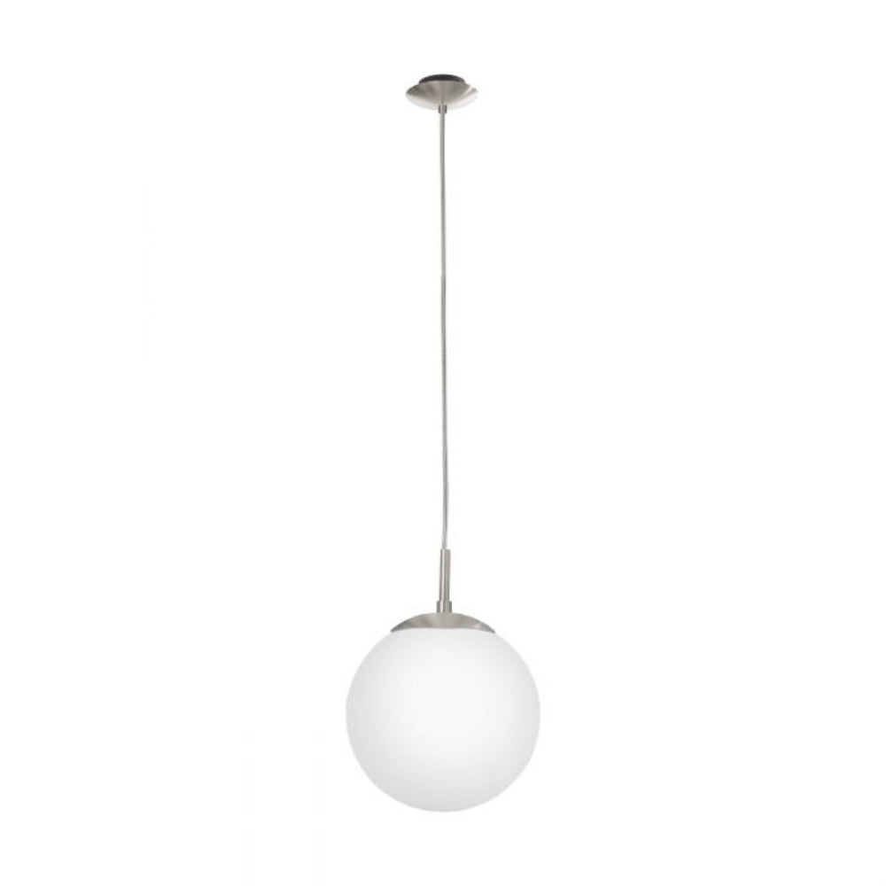 Buy Pendant Lights Australia Rondo 1 Light Pendant Width 200 mm Satin Nickel Steel - 85261N