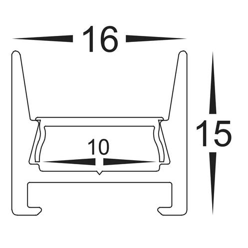 Buy Strip Light Profiles Australia LED Strip Profile H15mm L1m Silver Aluminium - HV9693-1615