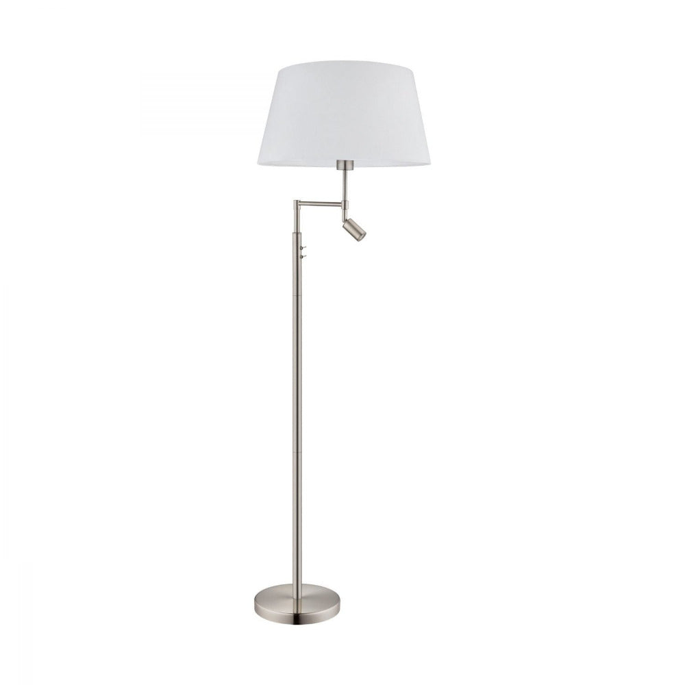 Santander 1 Light Floor Lamp & LED 3000K White & Sat Nick - 94946N