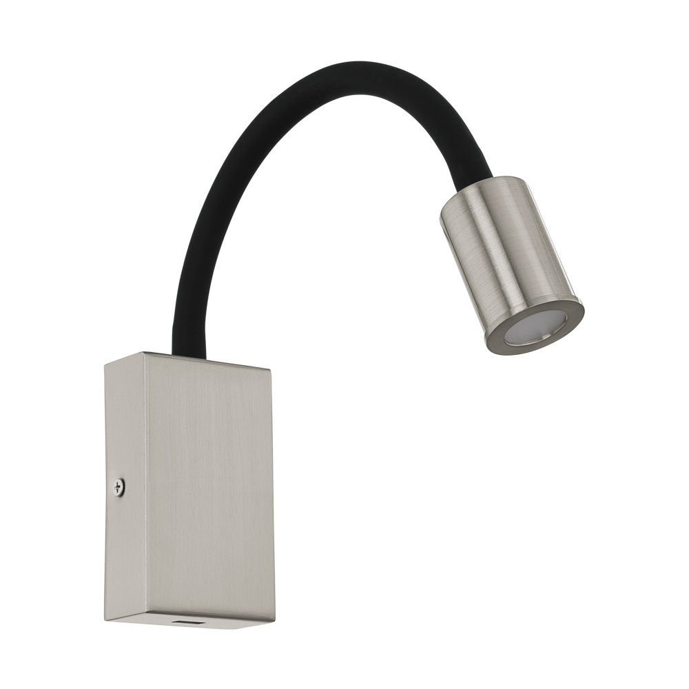 Tazzoli 1 Light Wall Light LED 3000K USB Black & Sat Nickel - 96567