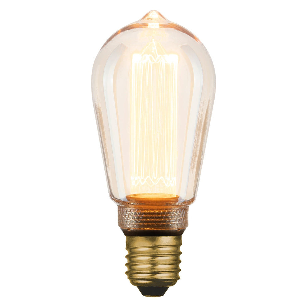 Vintage Decorative LED ST64 Globe ES 4W 240V Amber Glass - 9E27LED22