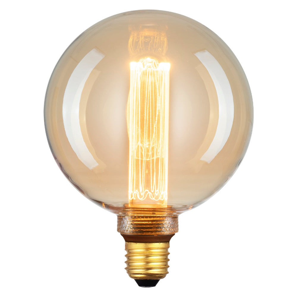 Vintage Decorative LED G125 Globe ES 4W 240V Amber Glass - 9E27LED24