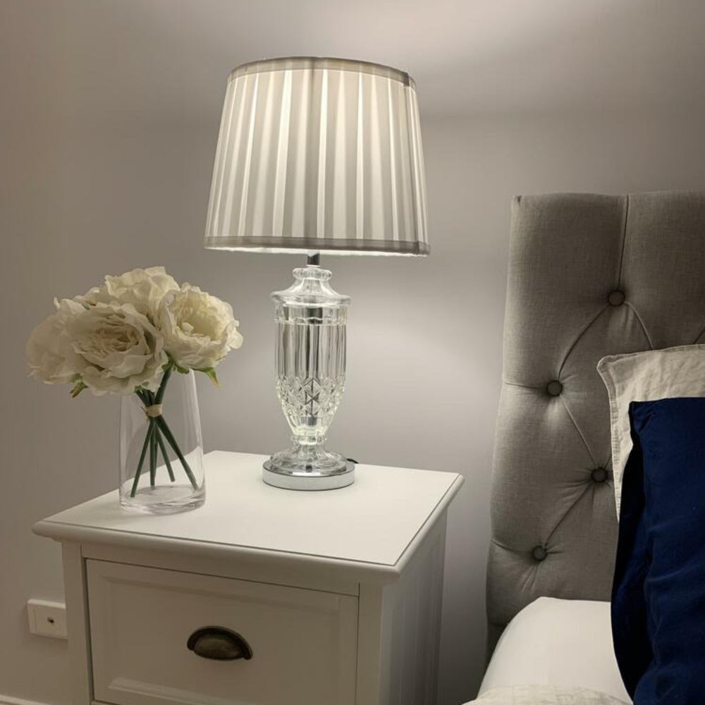 Adria 1 Light Table Lamp Chrome & Clear White - ADRIA TL-CHWH