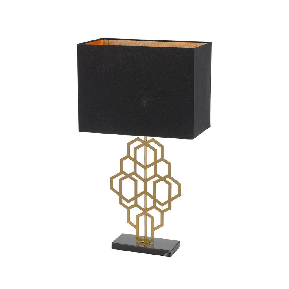 Akron 1 Light Large Table Lamp Black & Antique Gold - AKRON TLL-BKAG
