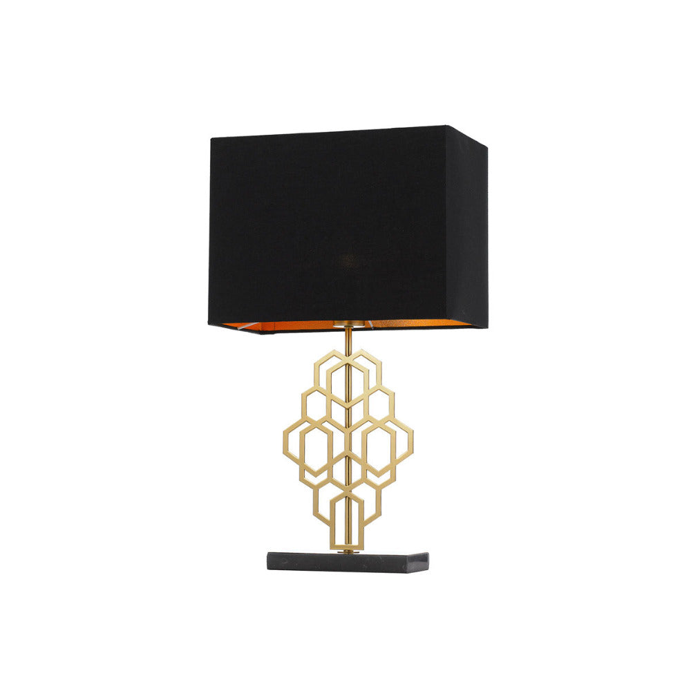 Akron 1 Light Small Table Lamp Black & Antique Gold - AKRON TLS-BKAG