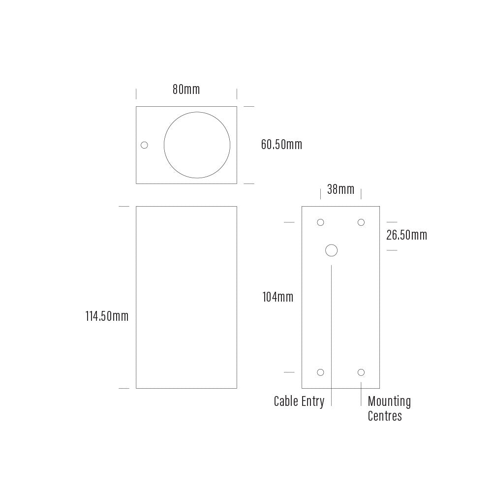 Buy Up / Down Wall Lights Australia Prism Up / Down Wall Light 14W H114.5mm Aluminium 3000K - AQL-601