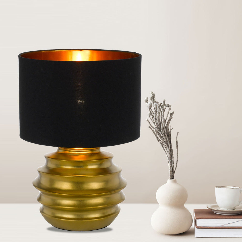 Buy Table Lamps Australia Aras Table Lamp Ceramic/Gold - ARAS TL-GDBK