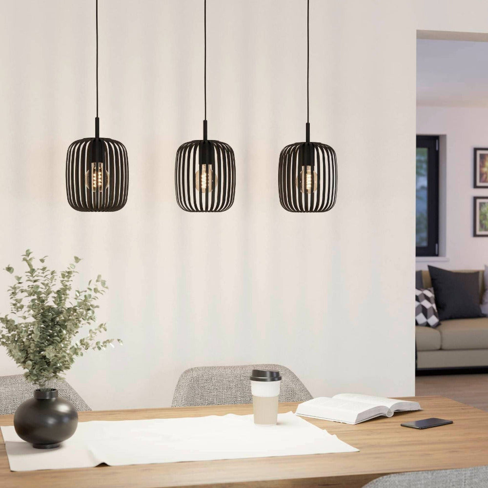 ROMAZZINA Pendant 3 Lights Black Steel - 900495N