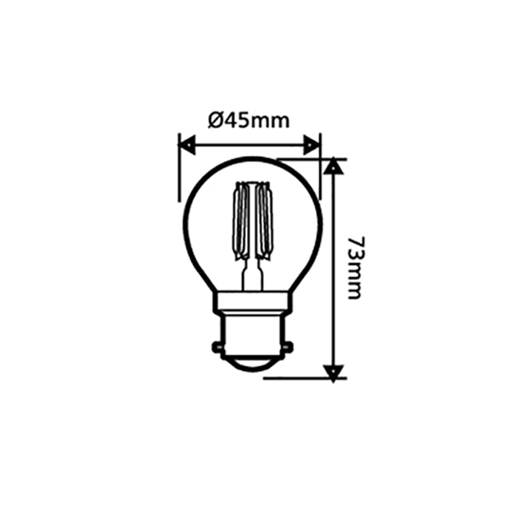 Fancy Round LED Filament Globe BC 4W 240V Frosted Glass 2700K - FR41D