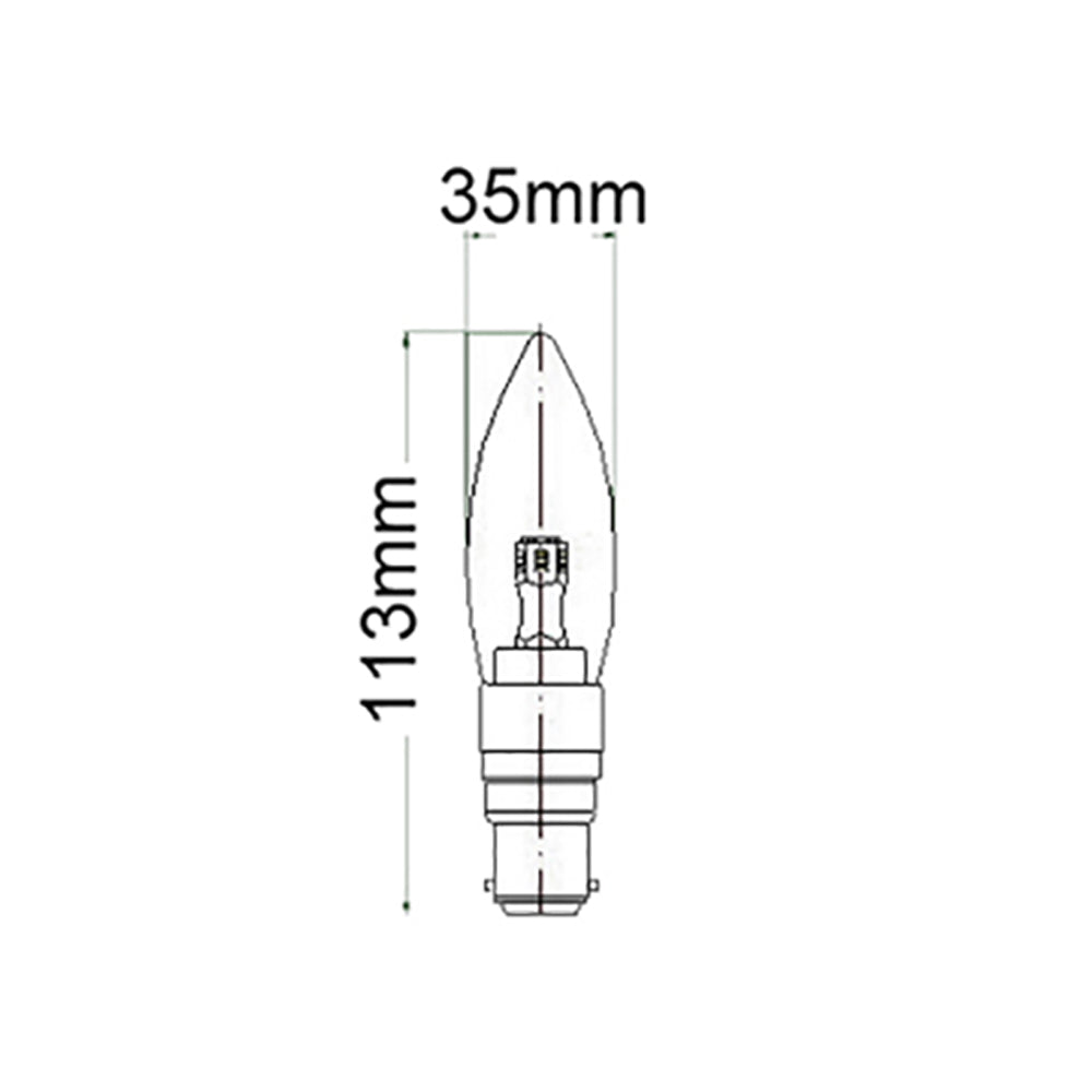 Buy LED Globes Australia Candle LED Globe BC 4W 240V L113mm Clear Glass 5000K - CAN6D