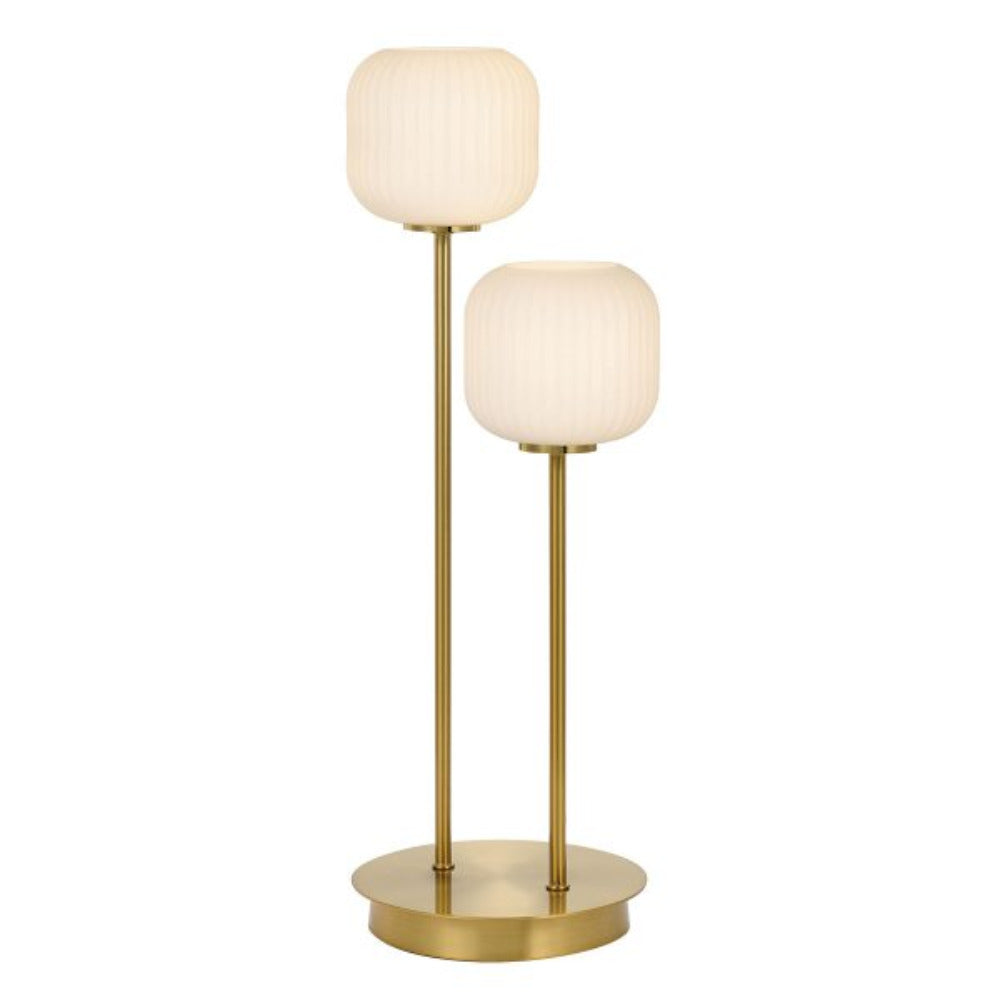 Bobo 2 Light Table Lamp Antique Gold & Opal Matt - BOBO TL2-AGOM