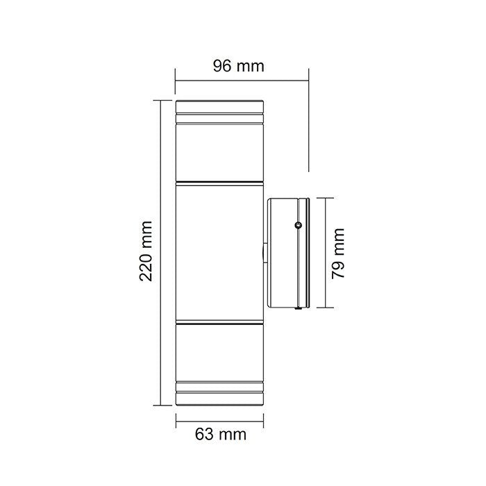 Buy Up / Down Wall Lights Australia BONDI Up / Down Wall Light 8W Stainless Steel Aluminium 3CCT - SE7122TC/SLS