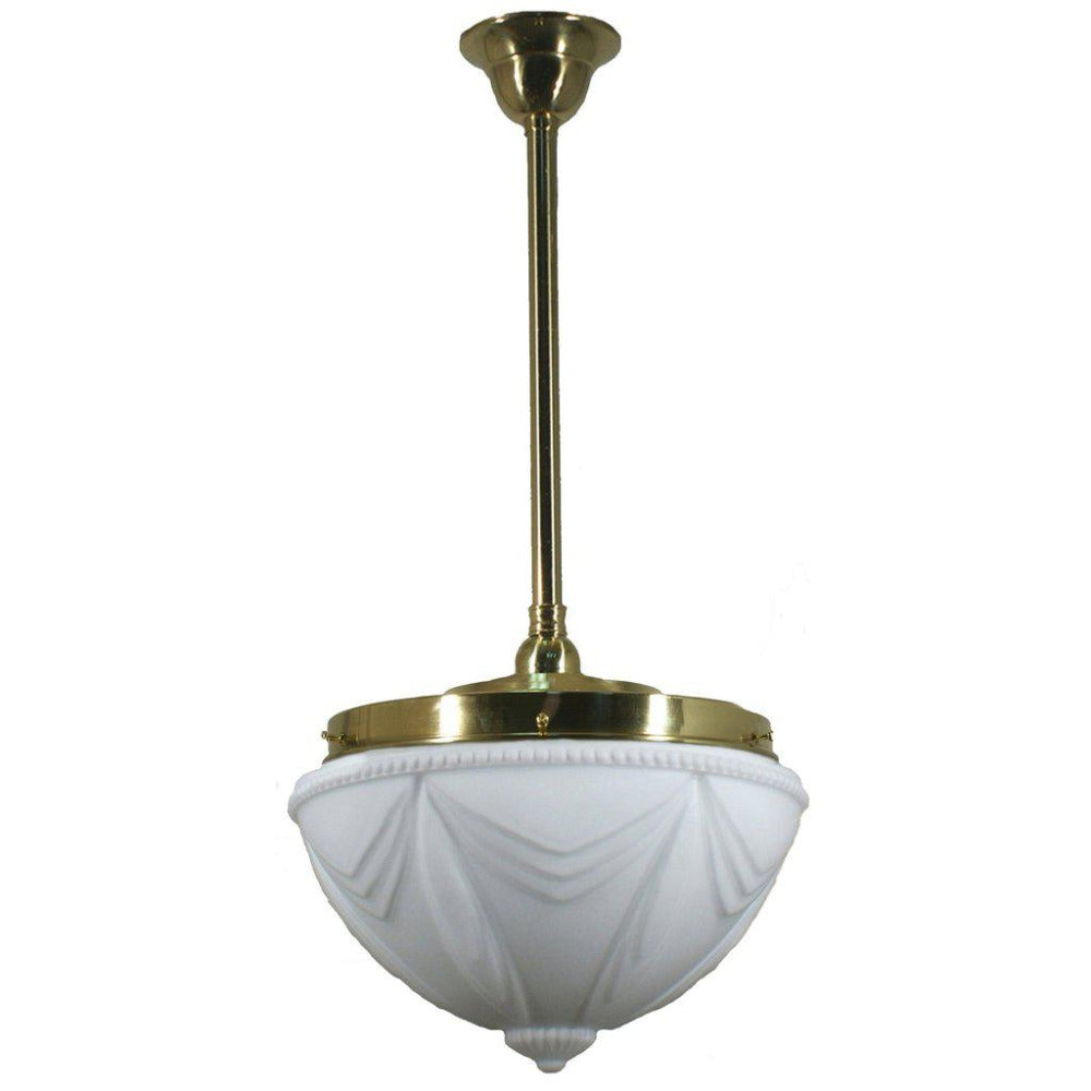 Single Rod Pendant Brass With 14" Empire Opal Matt Glass - 3001278