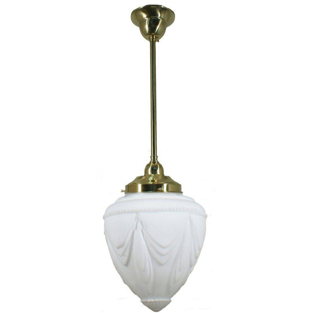 Single Rod Pendant Brass With 8" Empire Opal Matt Glass - 3001242