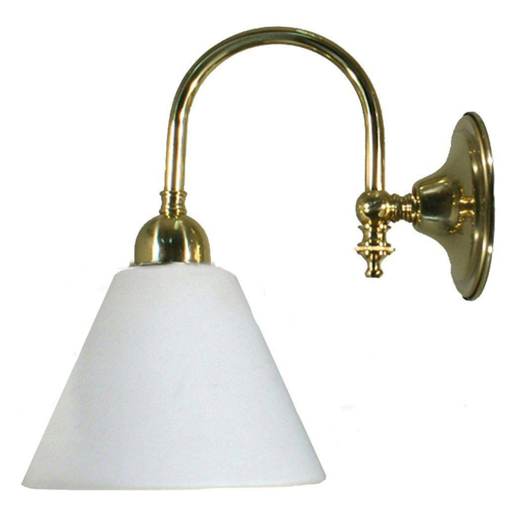 Buy Wall Sconce Australia Loxton Wall Light Brass With Cono Opal Glass - 3000175