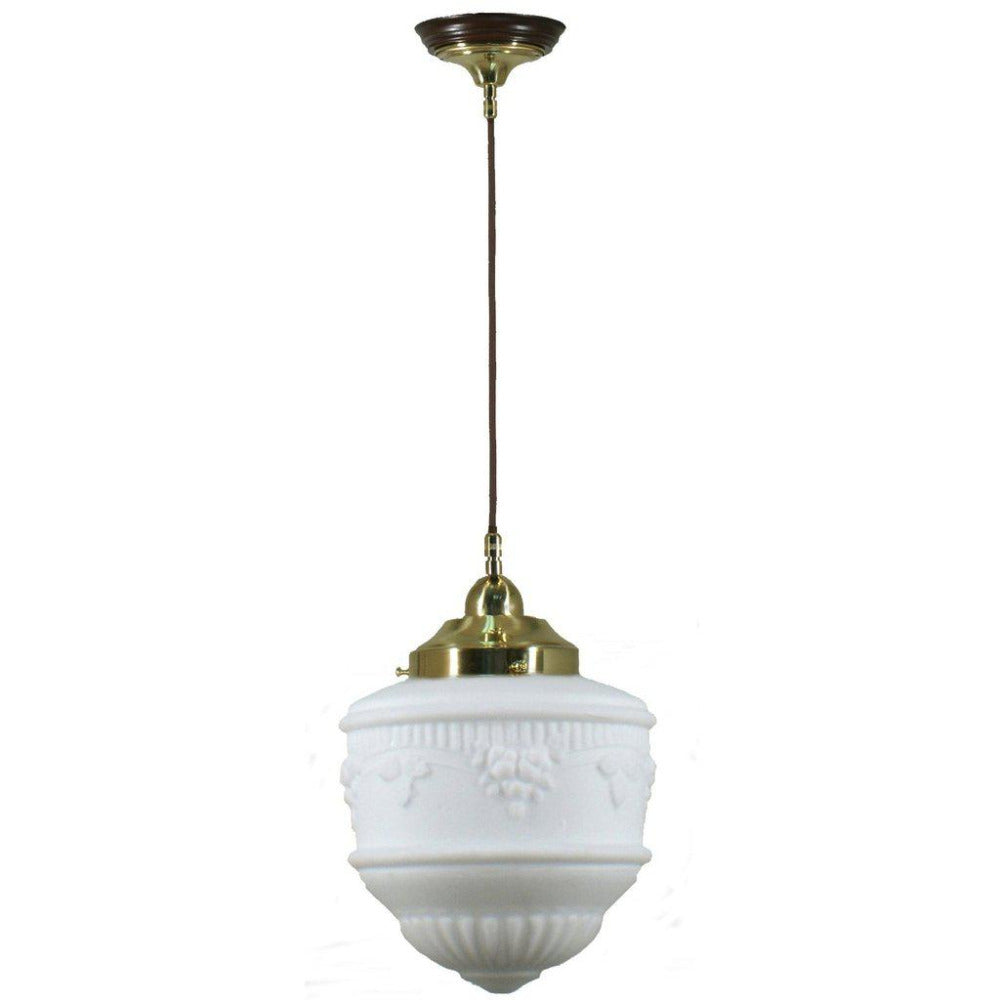 Buy Pendant Lights Australia Single Cord Pendant Brass With 8" Senator Opal Matt Glass - 3000111