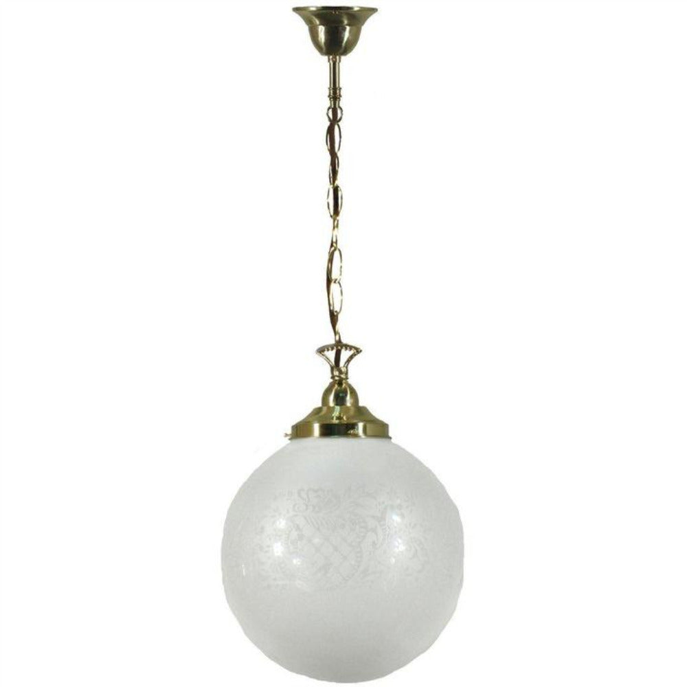 Buy Pendant Lights Australia Single Chain Pendant Brass With 10" Sheffield Glass - 3001191