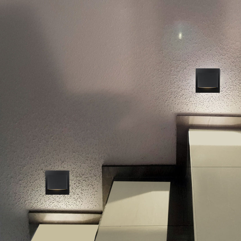 Brea Recessed Square Stair Light 3W LED 5000K Black - BREA 3-BK85
