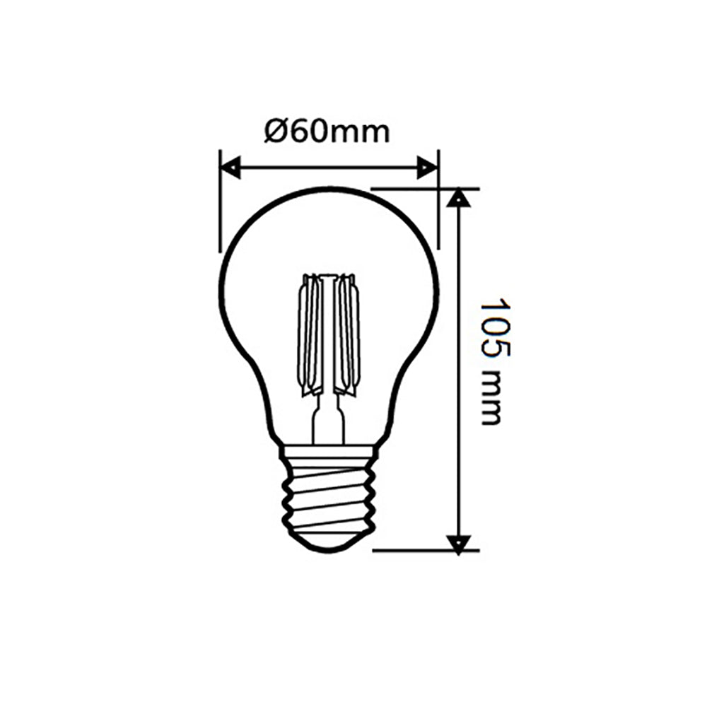 LED Filament Globe ES 8W 240V Glass 2700K - CF16DIM