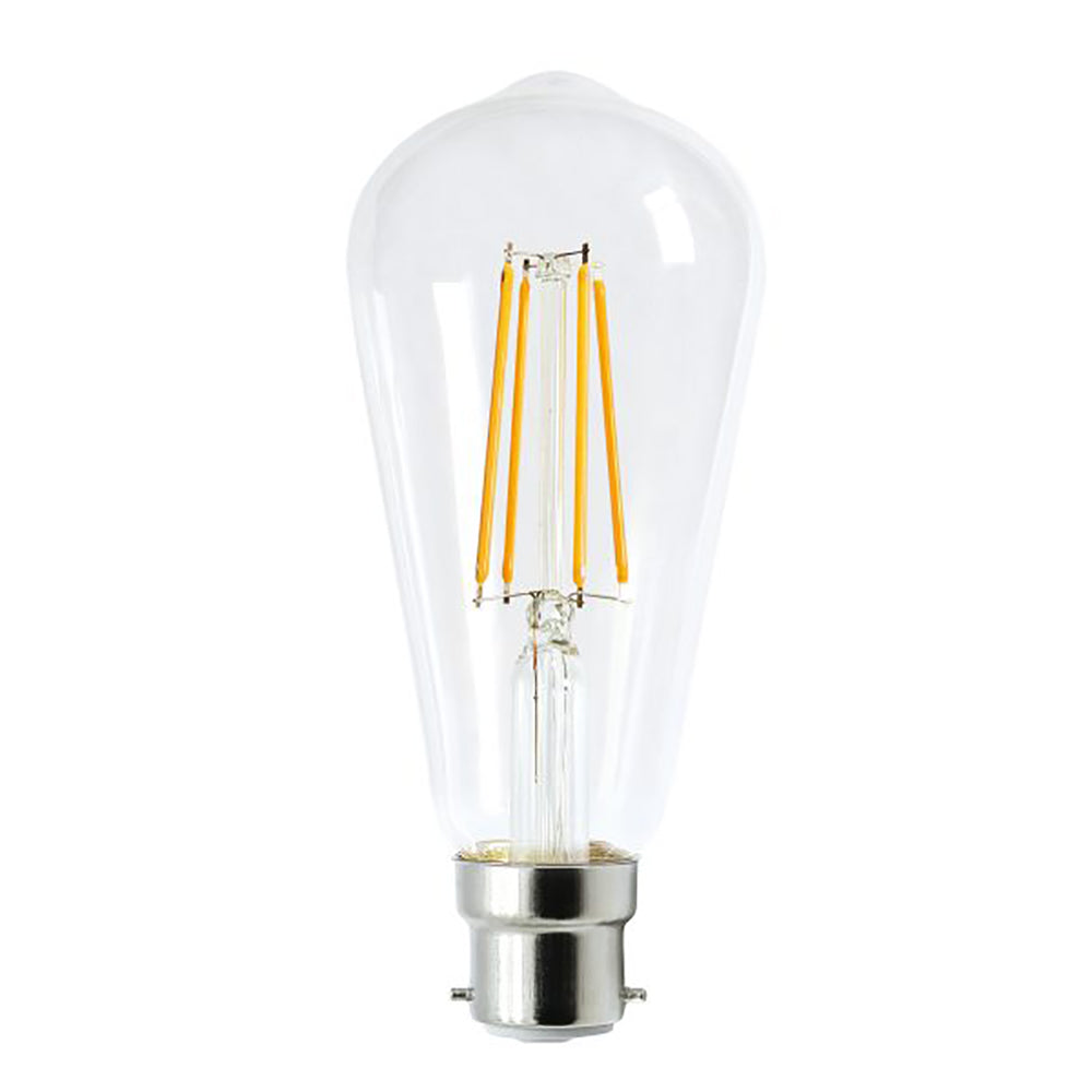 ST64 Pear LED Filament Globe BC 8W 240V Glass 2700K - CF26DIM