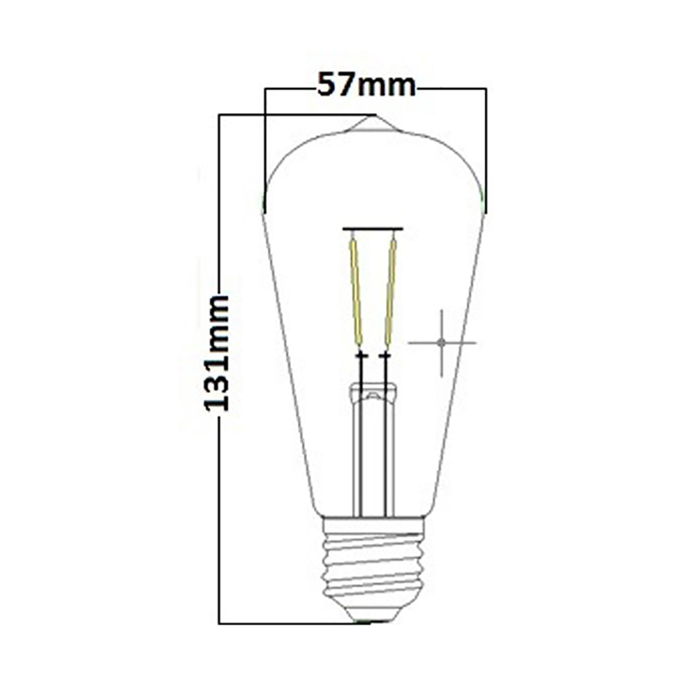 ST57 LED Filament Globe ES 4W 240V Amber Glass 2200K - CF6A