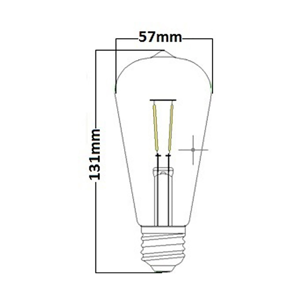 Buy LED Filament Globes Australia ST57 LED Filament Globe ES 4W 240V Amber Glass 2200K - CF6A