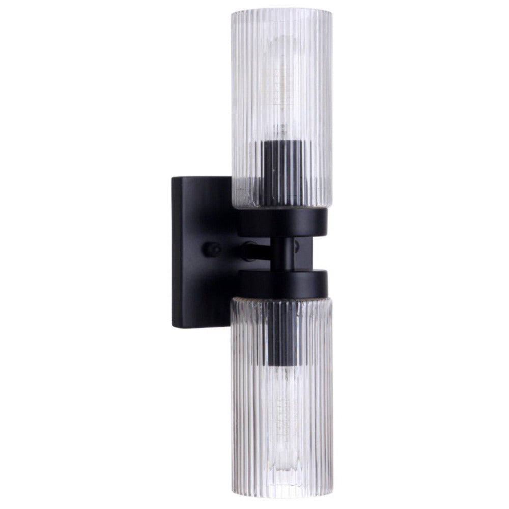 Buy Bathroom Vanity Lights Australia Chester 2 Light Wall Light Matt Black - 1001109