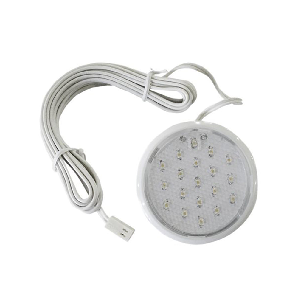 Buy Recessed LED Downlights Australia Round Under Bench Downlight 12V White Stainless Steel 3200K - CLALEDRNDWHUBWW