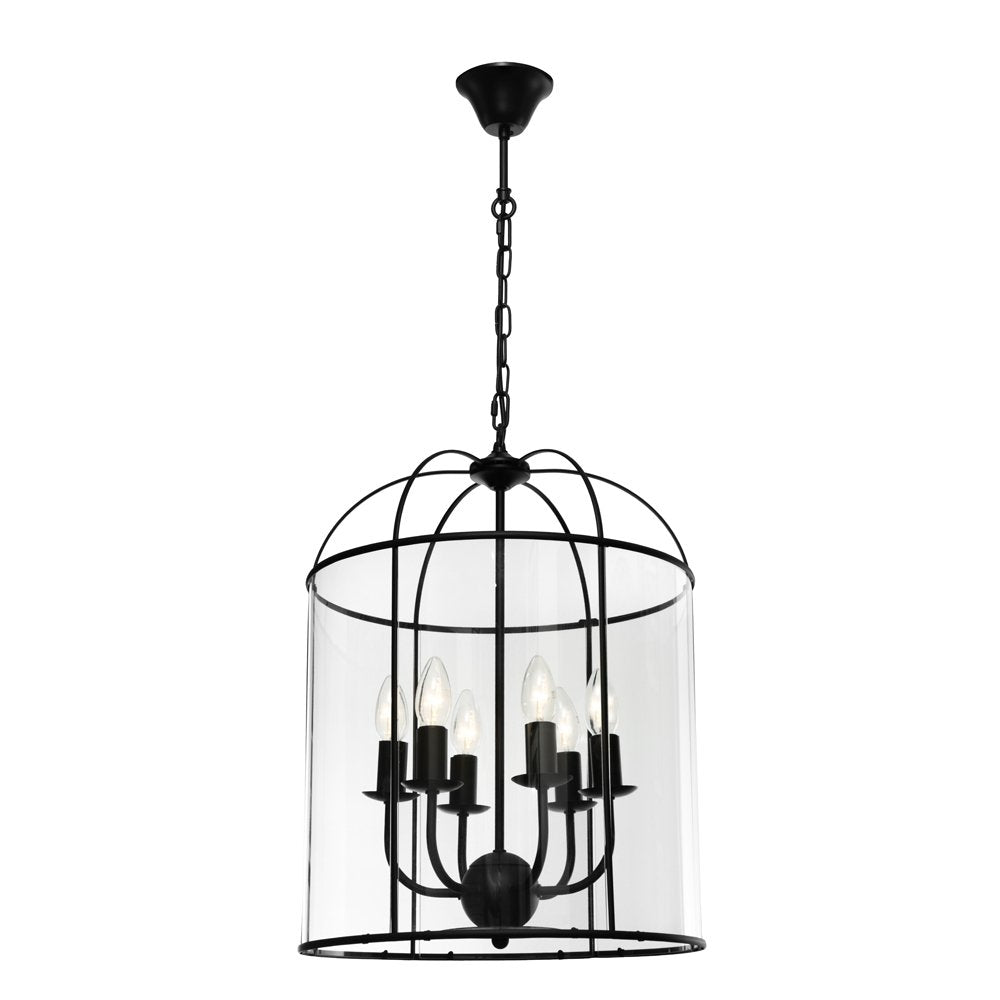 Buy Pendant Lights Australia Clovelly 6 Light Pendant Light Black - CLOV6PBLK