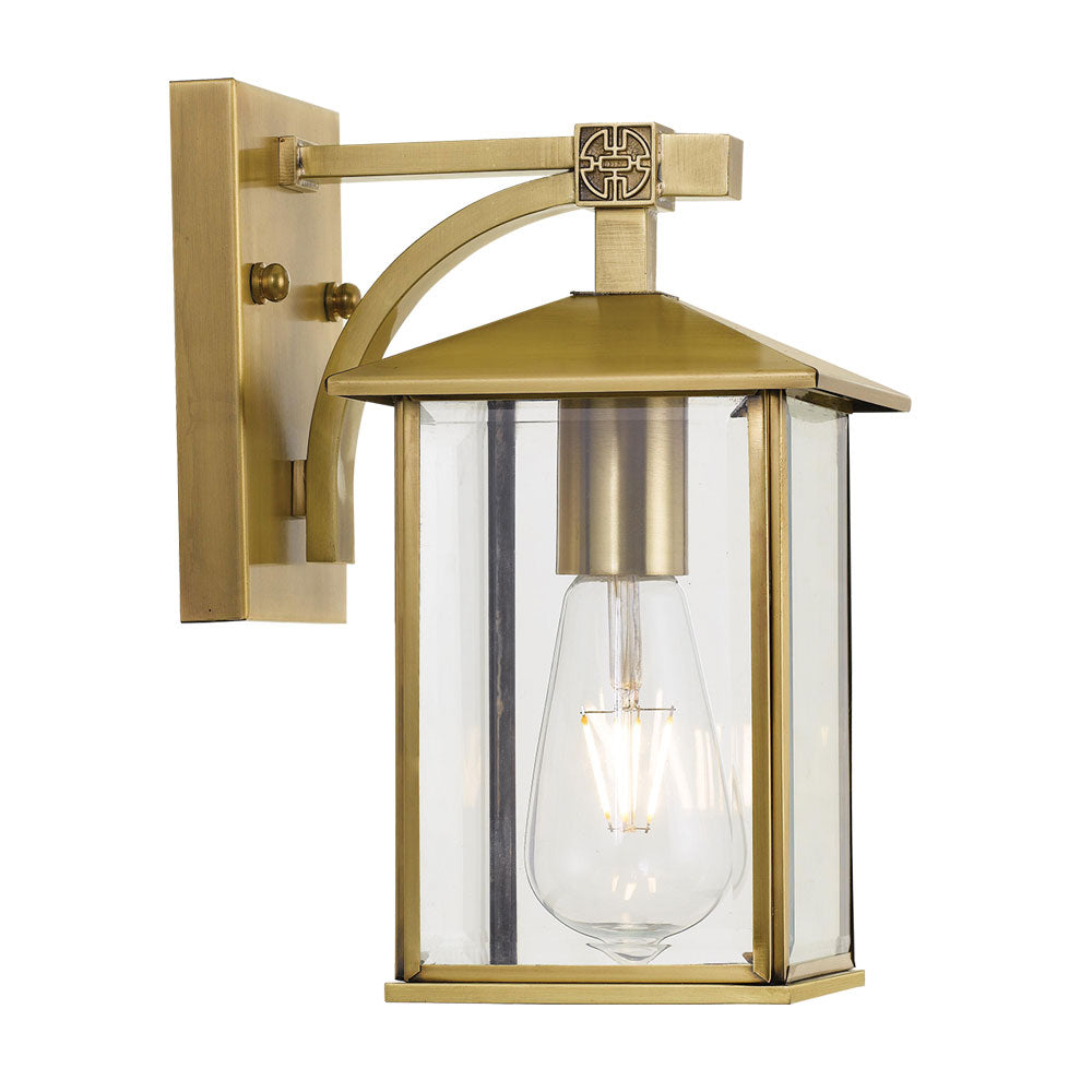 Coby 1 Light Wall Light 180mm IP44 Brass, Clear - COBY EX18-BRS